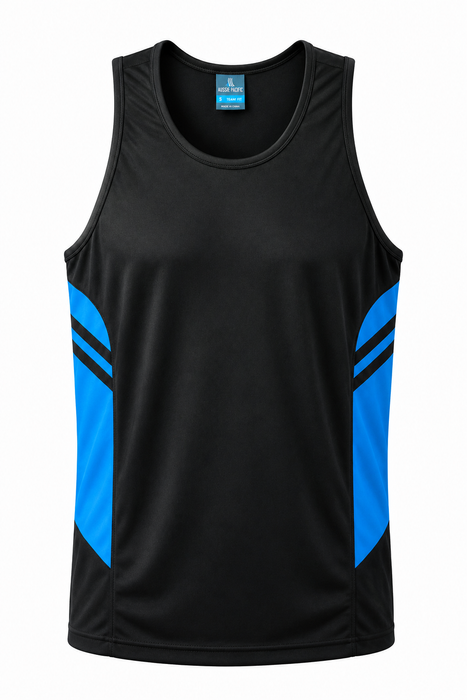 TASMAN HERREN-UNTERSHIRTS - SCHWARZ/CYAN