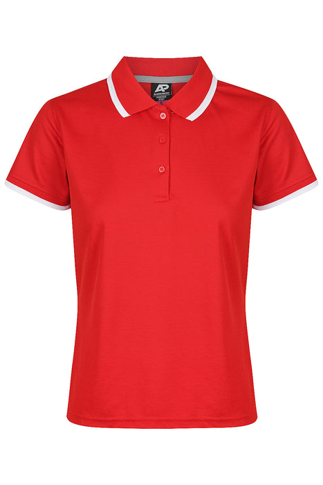 PORTSEA LADY POLOS - RED/WHITE