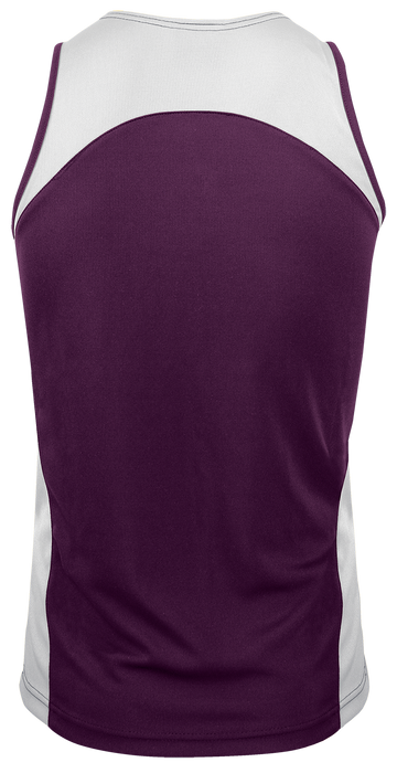 PREMIER MENS SINGLETS - BURGUNDY/WHITE