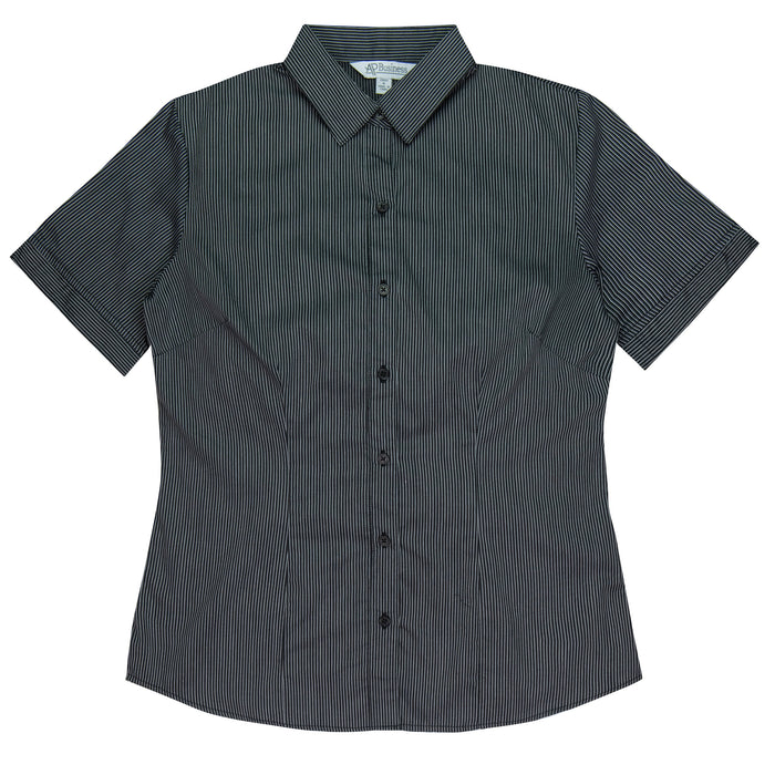 HENLEY LADY SHIRT SHORT SLEEVE - BLACK/SILVER