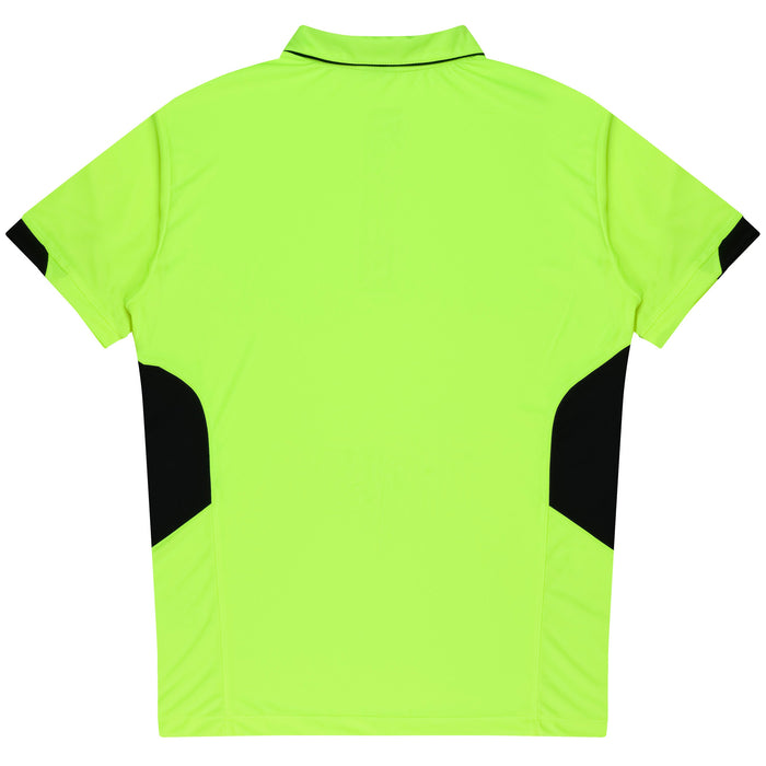 TASMAN KIDS POLOS - NEON YELLOW/BLACK