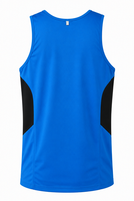 TASMAN HERREN-SINGLETS - CYAN/SCHWARZ