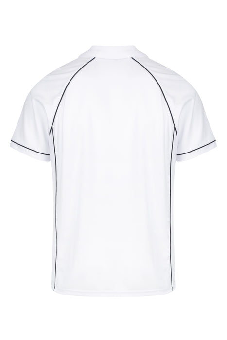 ENDEAVOUR MENS POLOS - WHITE/NAVY