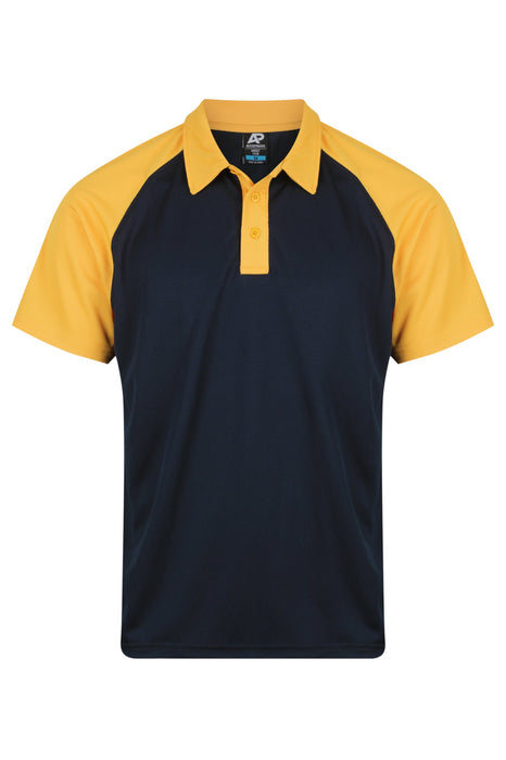 MANLY MENS POLOS - NAVY/GOLD