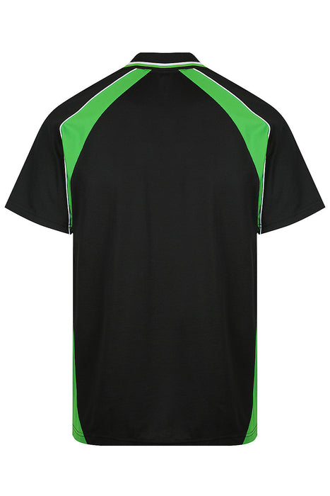 PANORAMA MENS POLOS - BLK/KAWA GRN/WHT