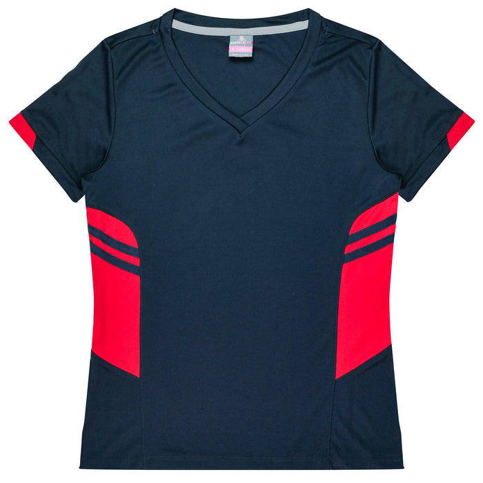 TASMAN LADY TEES - NAVY/RED