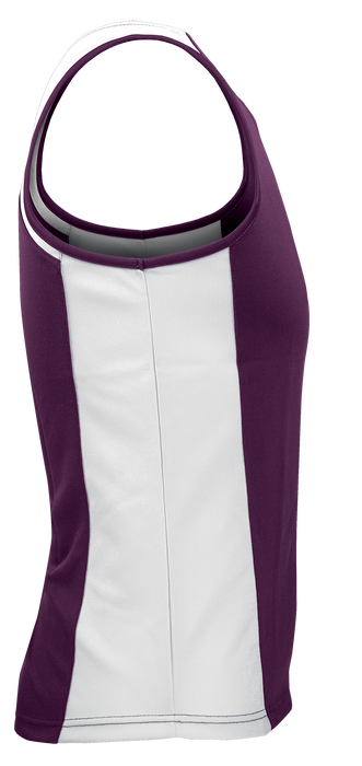 PREMIER MENS SINGLETS - BURGUNDY/WHITE