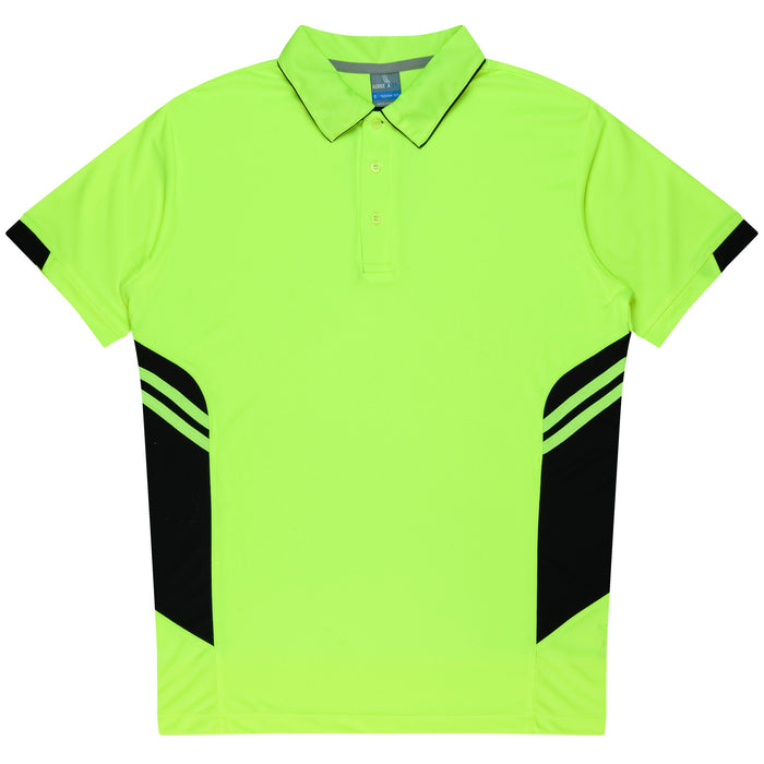 TASMAN KIDS POLOS - NEON YELLOW/BLACK