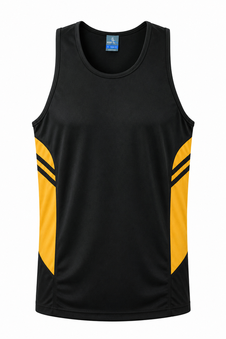 TASMAN HERREN-UNTERSHIRTS - SCHWARZ/GOLD