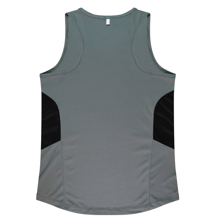 TASMAN LADY SINGLETS - ASHE/BLACK