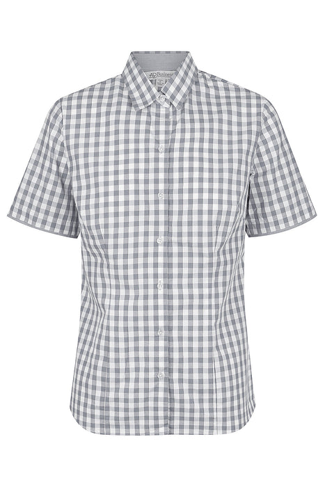 DEVONPORT LADY SHIRT SHORT SLEEVE - CHARCOAL/SILVER