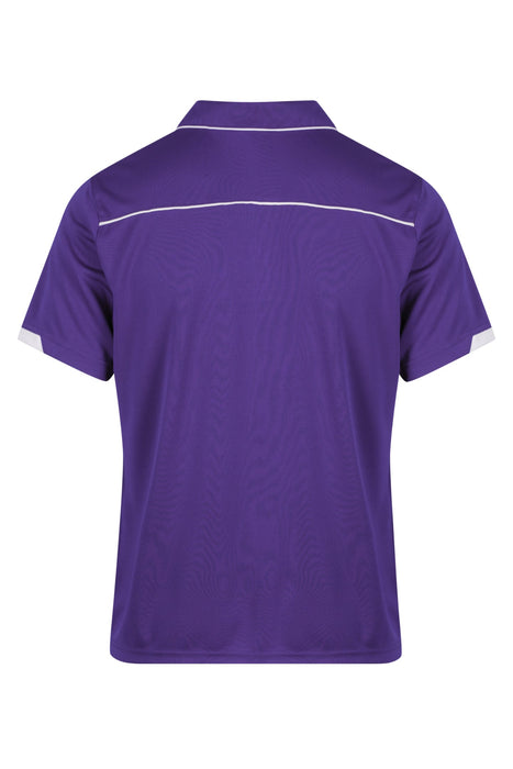 CURRUMBIN MENS POLOS - PURPLE/WHITE