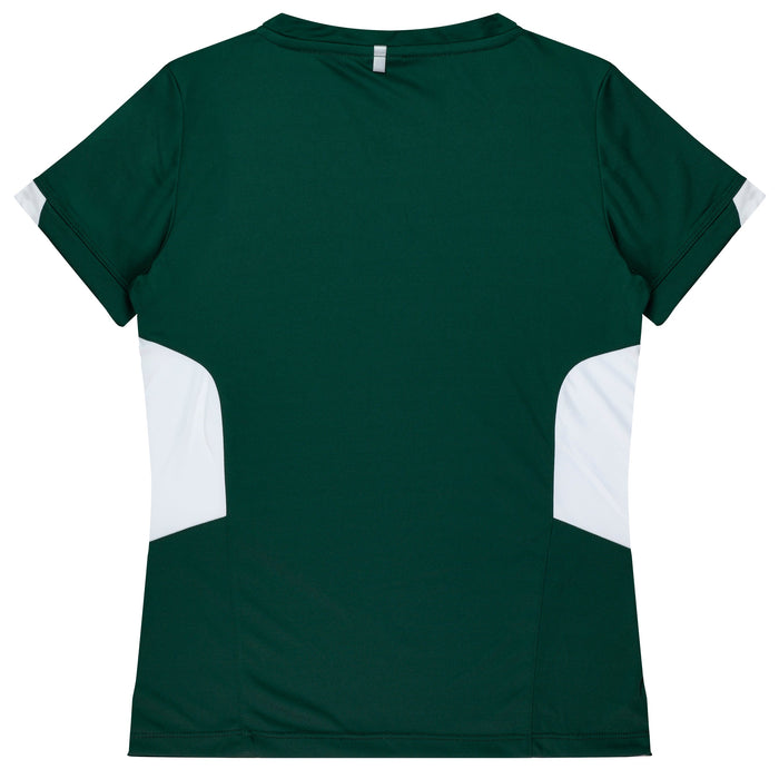TASMAN LADY TEES - BOTTLE/WHITE
