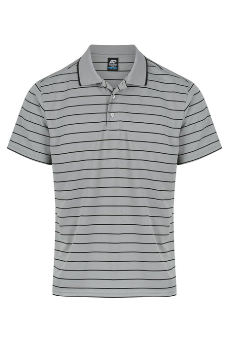VAUCLUSE MENS POLOS - SILVER/BLACK