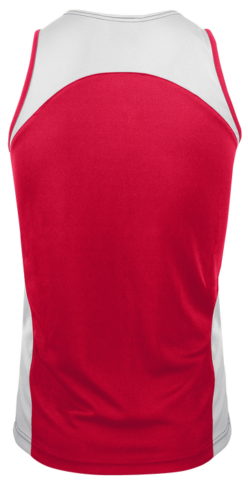 PREMIER MENS SINGLETS - RED/WHITE