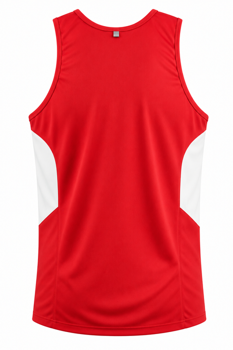 TASMAN HERREN-SINGLETS - ROT/WEISS