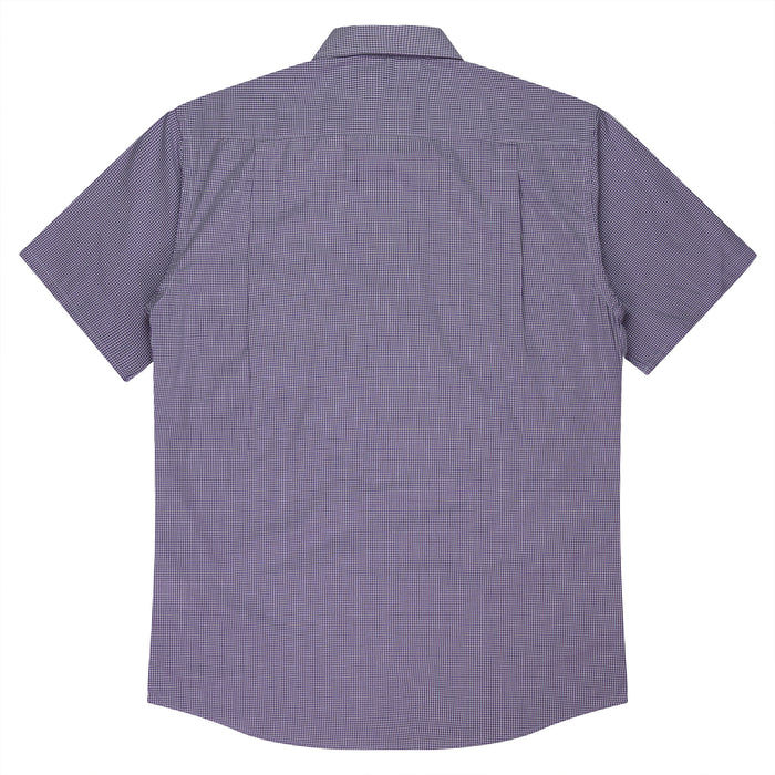 TOORAK MENS SHIRT SHORT SLEEVE - PURPLE/WHITE