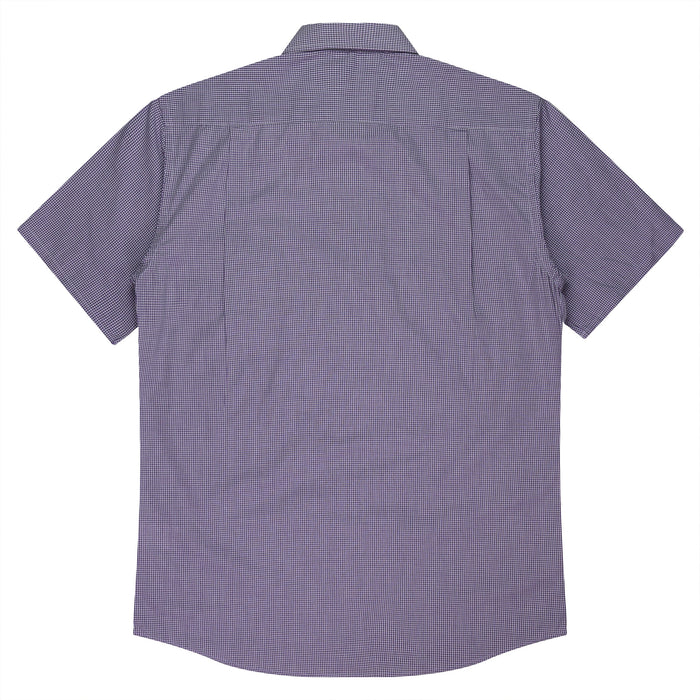 TOORAK MENS SHIRT SHORT SLEEVE - PURPLE/WHITE