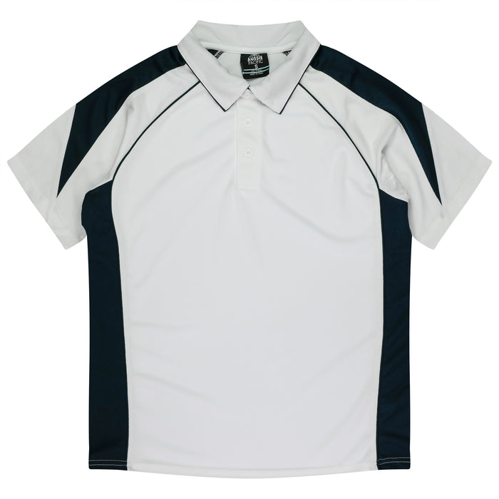 PREMIER KIDS POLOS - WHITE/NAVY