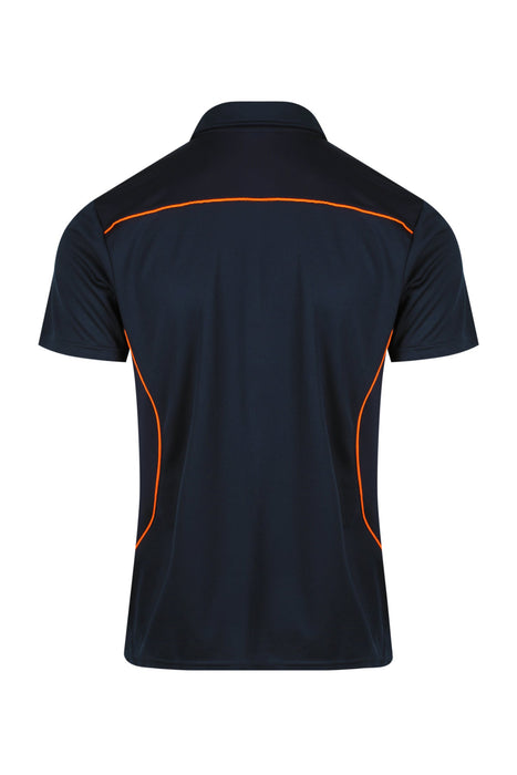 KURANDA MENS POLOS - NAVY/FLURO ORANGE