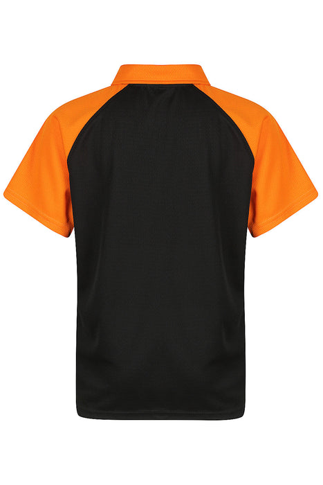 MANLY KIDS POLOS - BLACK/ELECTRIC ORANGE