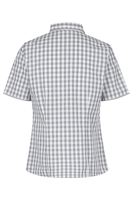 DEVONPORT LADY SHIRT SHORT SLEEVE - CHARCOAL/SILVER