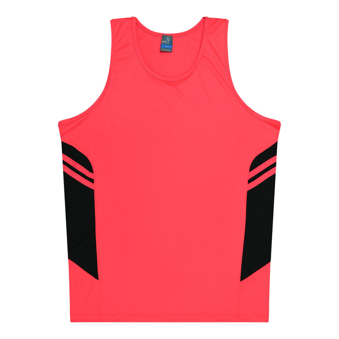 TASMAN KIDS SINGLETS - NEON PINK/BLACK