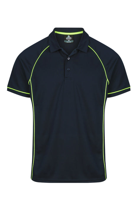 ENDEAVOUR MENS POLOS - NAVY/GREEN