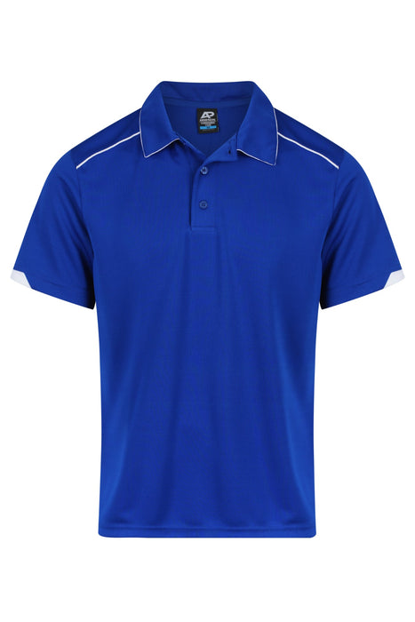 CURRUMBIN MENS POLOS - ROYAL/WHITE
