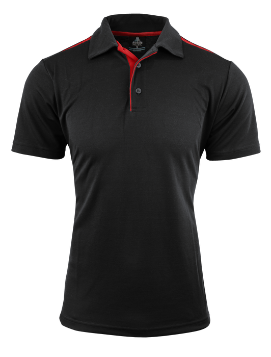 PATERSON MENS POLOS - BLACK/RED