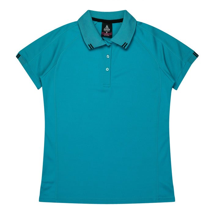 FLINDERS LADY POLOS - TEAL/BLACK
