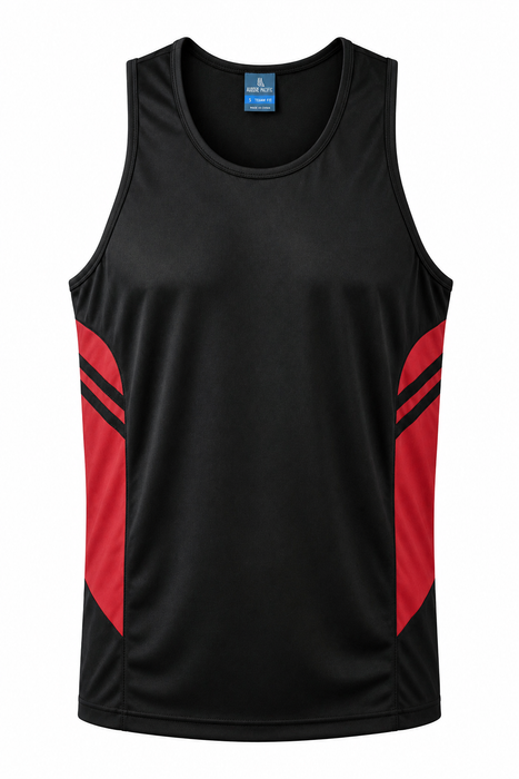 TASMAN HERREN-UNTERSHIRTS - SCHWARZ/ROT