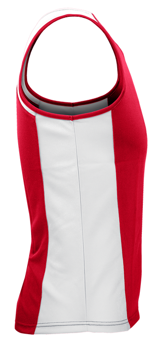 PREMIER MENS SINGLETS - RED/WHITE