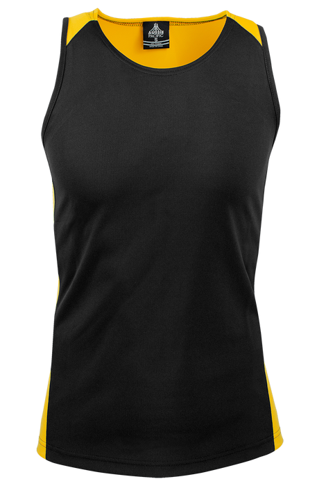 PREMIER MENS SINGLETS - BLACK/GOLD