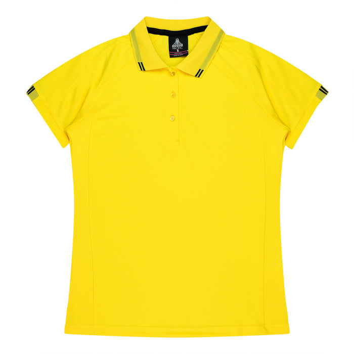FLINDERS LADY POLOS - CANARY/BLACK