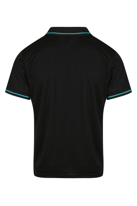 COTTESLOE MENS POLOS - BLACK/TEAL
