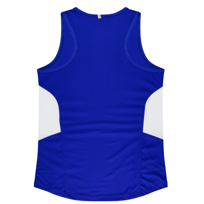 TASMAN LADY SINGLETS - ROYAL/WHITE