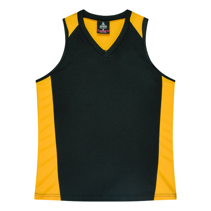 PREMIER LADY SINGLETS - BLACK/GOLD