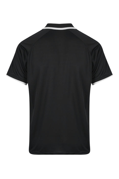 DOUBLE BAY MENS POLOS - BLACK/WHITE