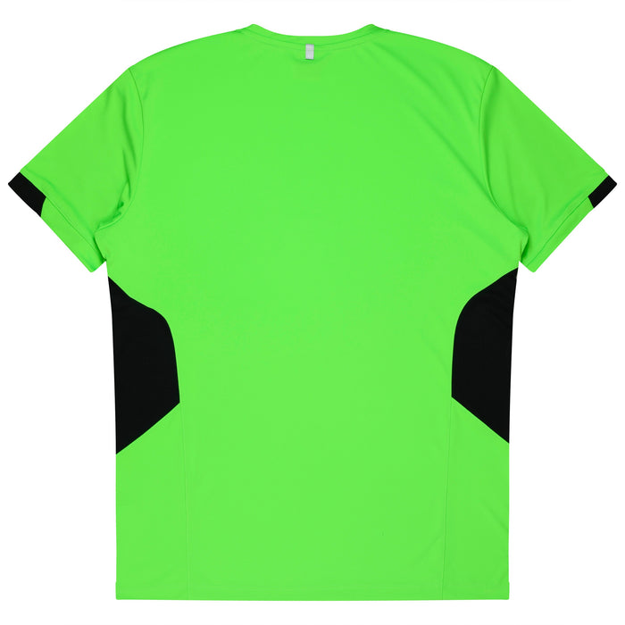TASMAN MENS TEES - NEON GREEN/BLACK