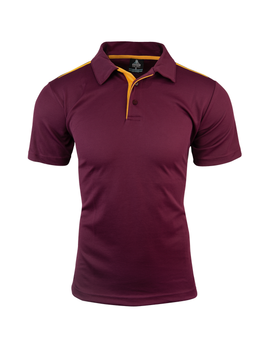PATERSON MENS POLOS - MAROON/GOLD