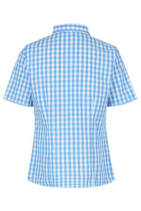 DEVONPORT LADY SHIRT SHORT SLEEVE - MID BLUE/SKY