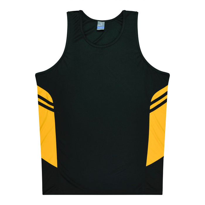 TASMAN KIDS SINGLETS - BLACK/GOLD