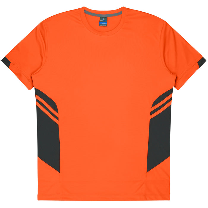 TASMAN MENS TEES - NEON ORANGE/SLATE