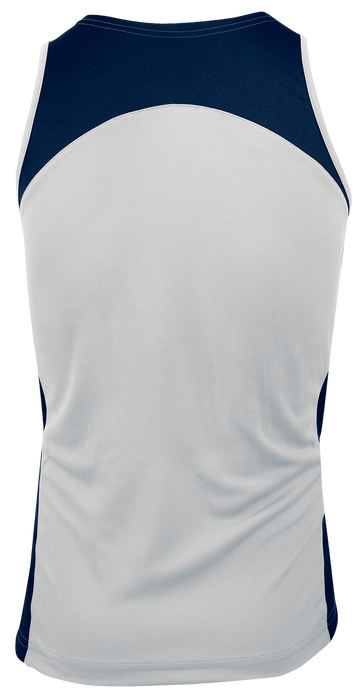 PREMIER MENS SINGLETS - WHITE/NAVY