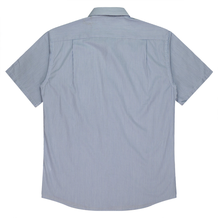 HENLEY HERRENHEMD KURZARM - WEISS/MARINEBLAU
