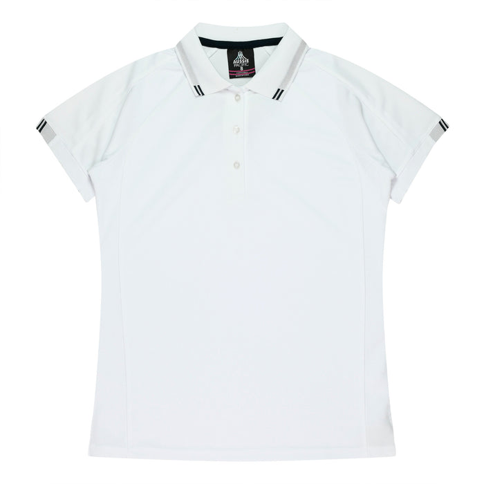 FLINDERS LADY POLOS - WHITE/BLACK