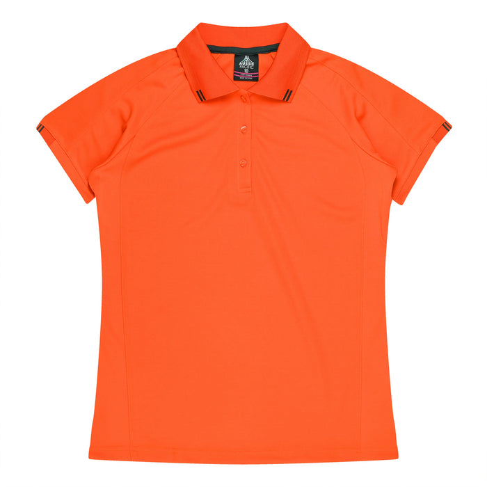 FLINDERS LADY POLOS - ORANGE/SLATE
