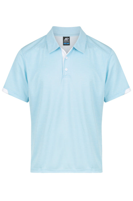 MORRIS MENS POLOS - LIGHT BLUE/WHITE