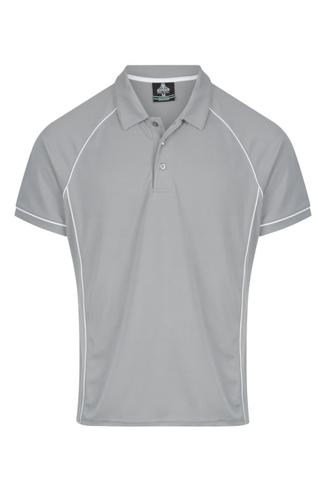 ENDEAVOUR MENS POLOS - SILVER/WHITE